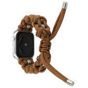 For Apple Watch Ultra 49mm Screw Nut Braided Paracord Watch Band(Coffee)
