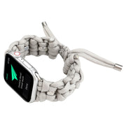 For Apple Watch Ultra 49mm Screw Nut Braided Paracord Watch Band(White)