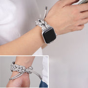 For Apple Watch Ultra 49mm Screw Nut Braided Paracord Watch Band(White)