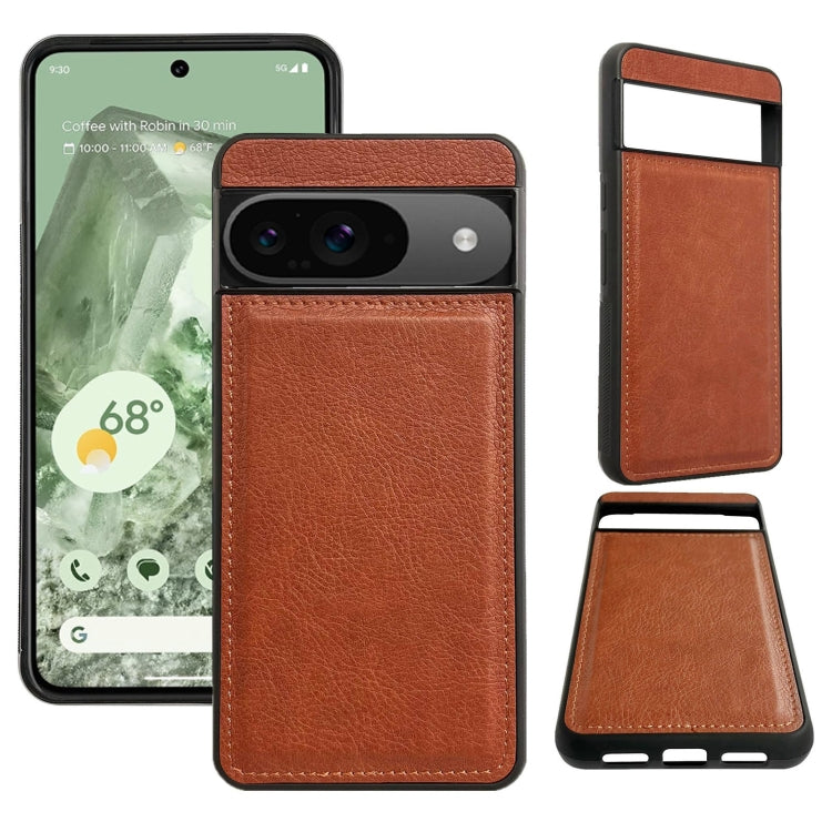 For Google Pixel 9 / Pixel 9 Pro Cowhide Texture Back Cover Phone Case(Brown)