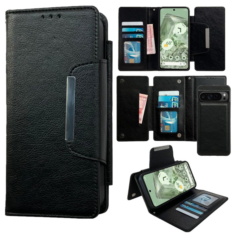For Google Pixel 9 Pro XL Multifunctional 7-Card Wallet Leather Phone Case(Black)