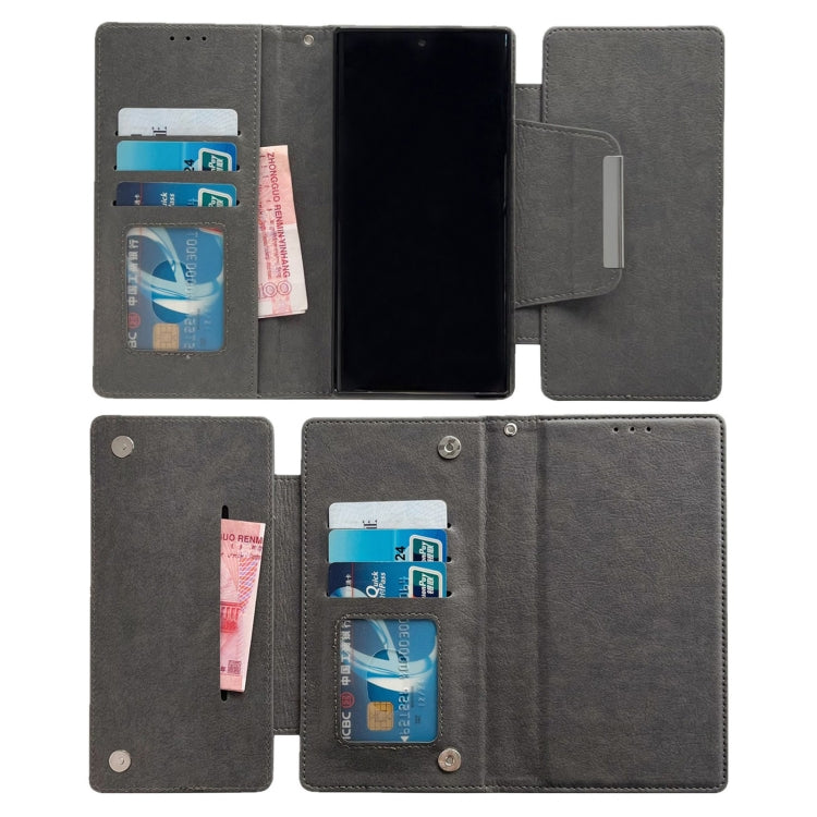 For Google Pixel 9 / Pixel 9 Pro Multifunctional 7-Card Wallet Leather Phone Case(Grey)