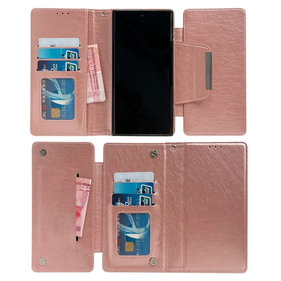 For Google Pixel 9 / Pixel 9 Pro Multifunctional 7-Card Wallet Leather Phone Case(Rose Gold)