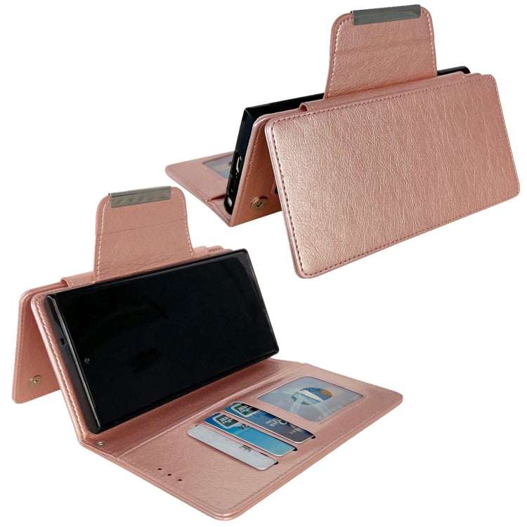 For Google Pixel 9 / Pixel 9 Pro Multifunctional 7-Card Wallet Leather Phone Case(Rose Gold)