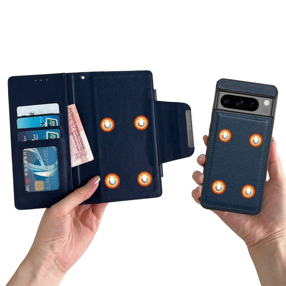 For Google Pixel 9 / Pixel 9 Pro Multifunctional 7-Card Wallet Leather Phone Case(Royal Blue)