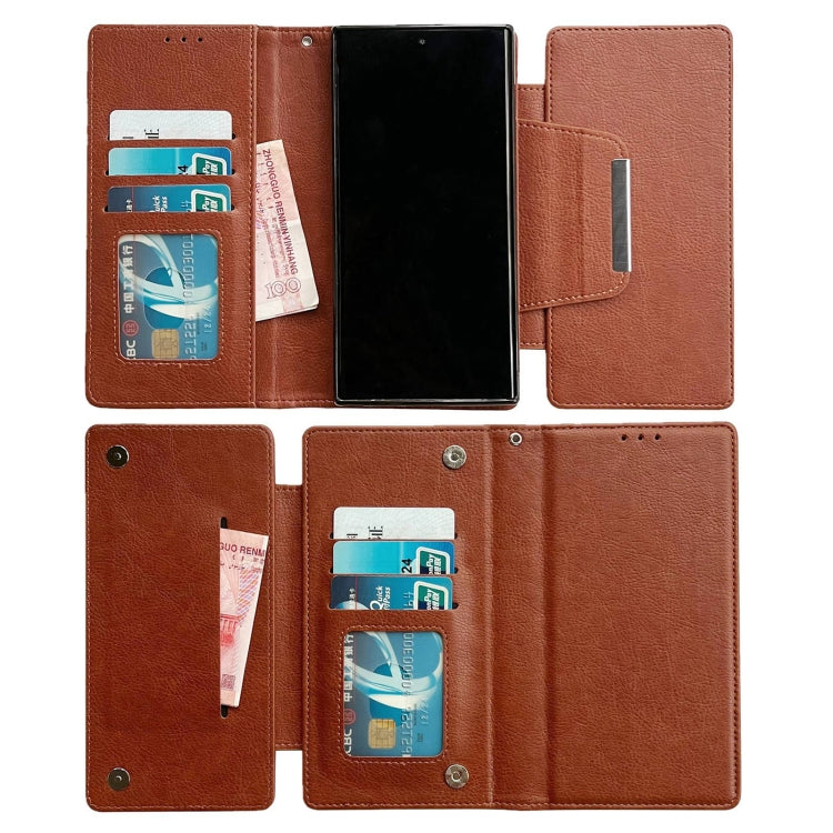 For Google Pixel 9 / Pixel 9 Pro Multifunctional 7-Card Wallet Leather Phone Case(Brown)