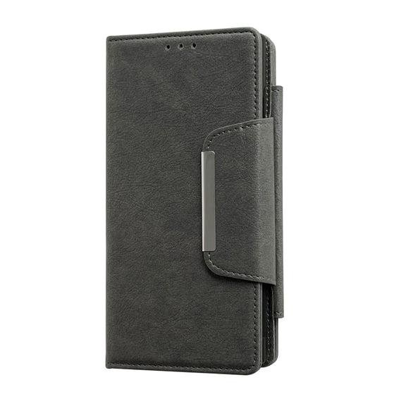 For Google Pixel 8 Multifunctional 7-Card Wallet Leather Phone Case(Grey)