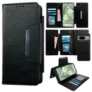 For Google Pixel 7a Multifunctional 7-Card Wallet Leather Phone Case(Black)