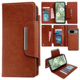 For Google Pixel 7a Multifunctional 7-Card Wallet Leather Phone Case(Brown) - Google Cases by PMC TechLife | Online Shopping South Africa | PMC TechLife | Buy Now Pay Later Mobicred