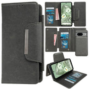 For Google Pixel 7 Multifunctional 7-Card Wallet Leather Phone Case(Grey)
