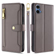 For Motorola Moto G34 5G Sheep Texture Cross-body Zipper Wallet Leather Phone Case(Grey) - Motorola Cases by PMC TechLife | Online Shopping South Africa | PMC TechLife | Buy Now Pay Later Mobicred