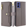 For Motorola Moto G85 5G Sheep Texture Cross-body Zipper Wallet Leather Phone Case(Grey) - Motorola Cases by PMC TechLife | Online Shopping South Africa | PMC TechLife | Buy Now Pay Later Mobicred