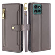For Motorola Edge 50 5G Sheep Texture Cross-body Zipper Wallet Leather Phone Case(Grey) - Motorola Cases by PMC TechLife | Online Shopping South Africa | PMC TechLife | Buy Now Pay Later Mobicred