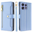 For Motorola Edge 50 Pro 5G Sheep Texture Cross-body Zipper Wallet Leather Phone Case(Blue) - free shipping - PMC TechLife - Order now!