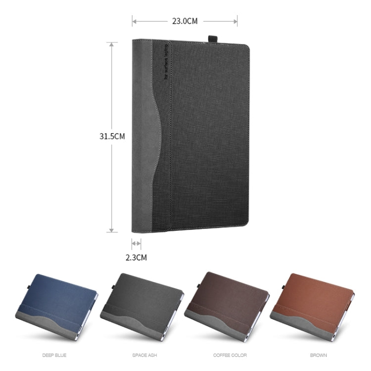 For Microsoft Surface Laptop 6 15 inch Laptop PU Leather Protective Case(Coffee Color)