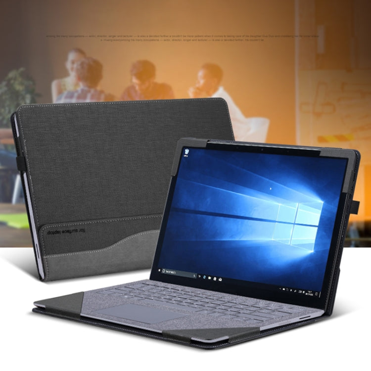 For Microsoft Surface Laptop 6 15 inch Laptop PU Leather Protective Case(Deep Blue)