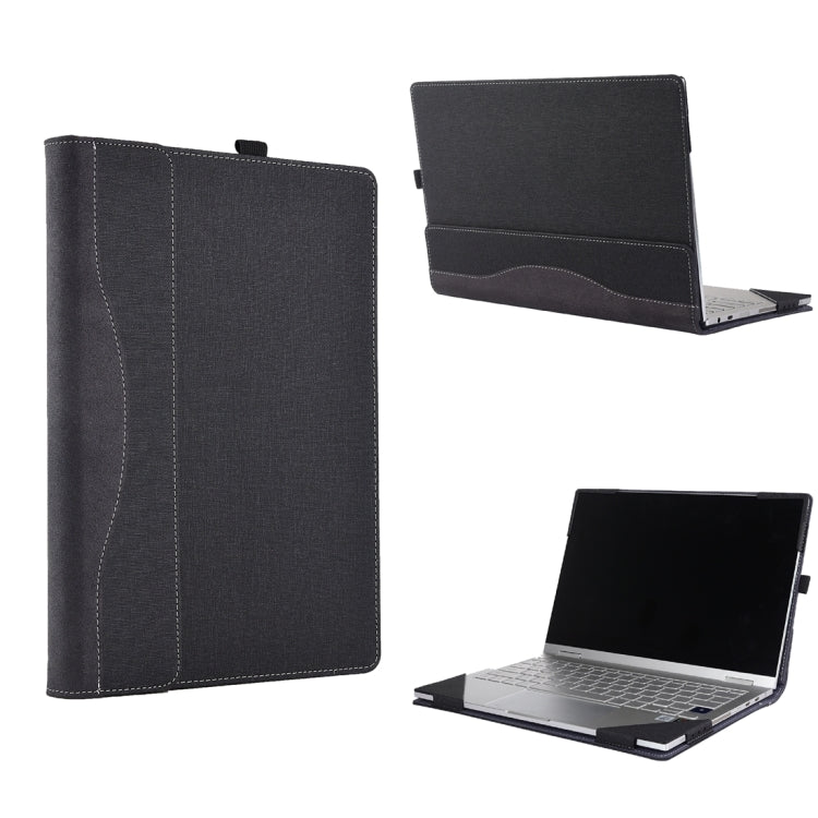 For Microsoft Surface Laptop 6 15 inch Cloth Texture Laptop Leather Case With Stand Function(Black)