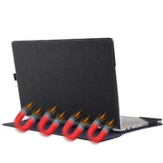 For Microsoft Surface Laptop 6 15 inch Cloth Texture Laptop Leather Case With Stand Function(Black)