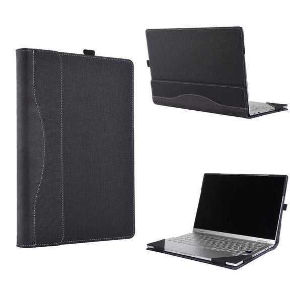 For Microsoft Surface Laptop 6 15 inch Cloth Texture Laptop Leather Case With Stand Function(Black)