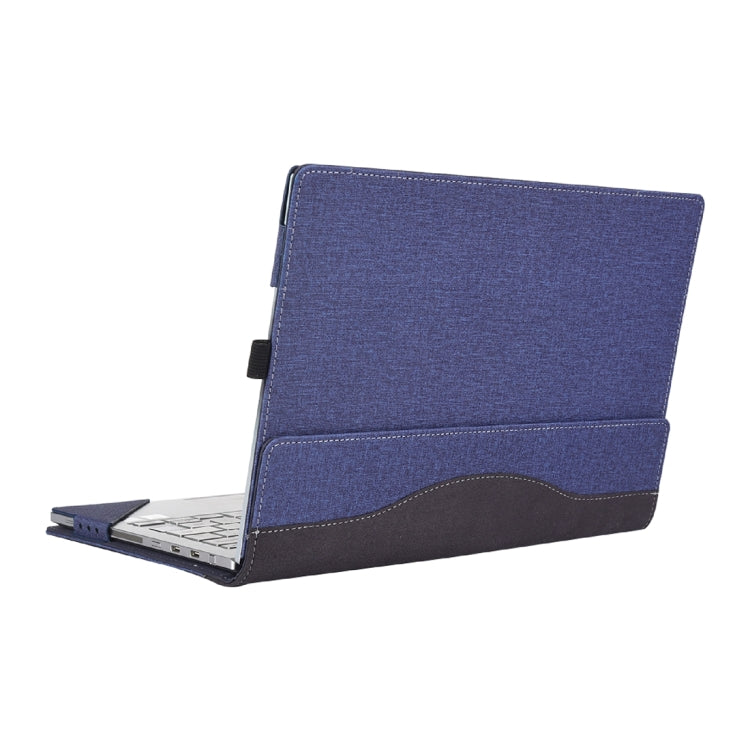 For Microsoft Surface Laptop 6 15 inch Cloth Texture Laptop Leather Case With Stand Function(Blue)