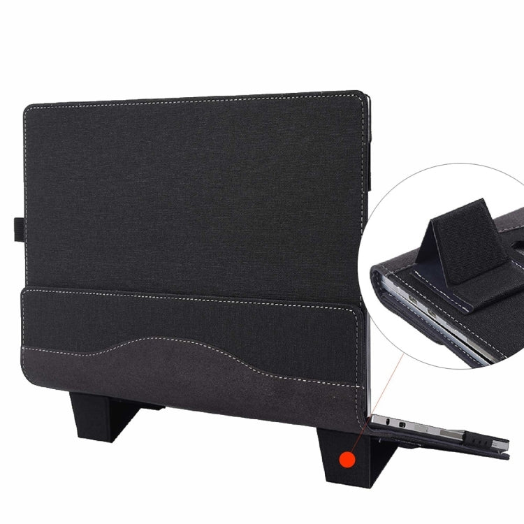 For Microsoft Surface Book 3 / 2 / 1 13.5 inch Cloth Texture Laptop Leather Case With Stand Function(Black)