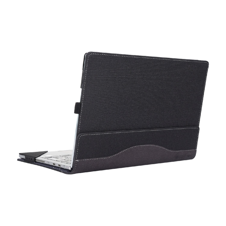 For Microsoft Surface Book 3 / 2 / 1 13.5 inch Cloth Texture Laptop Leather Case With Stand Function(Black)