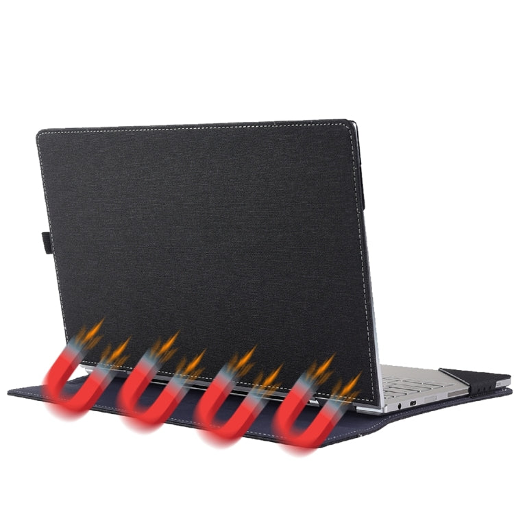 For Microsoft Surface Book 3 / 2 / 1 13.5 inch Cloth Texture Laptop Leather Case With Stand Function(Black)