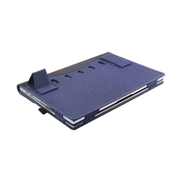 For Microsoft Surface Book 3 / 2 15 inch Cloth Texture Laptop Leather Case With Stand Function(Blue)