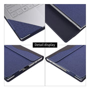 For Microsoft Surface Book 3 / 2 15 inch Cloth Texture Laptop Leather Case With Stand Function(Blue)
