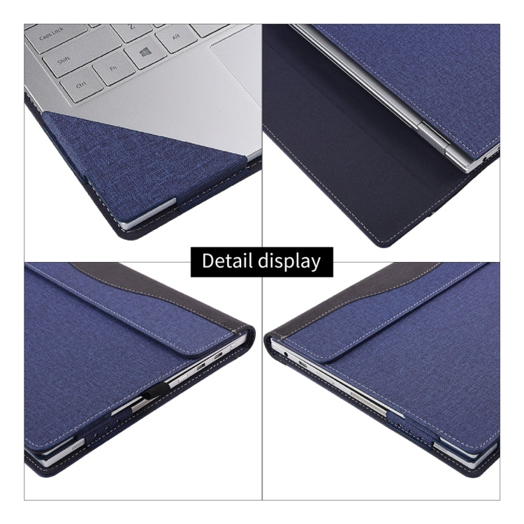 For Microsoft Surface Book 3 / 2 15 inch Cloth Texture Laptop Leather Case With Stand Function(Blue)