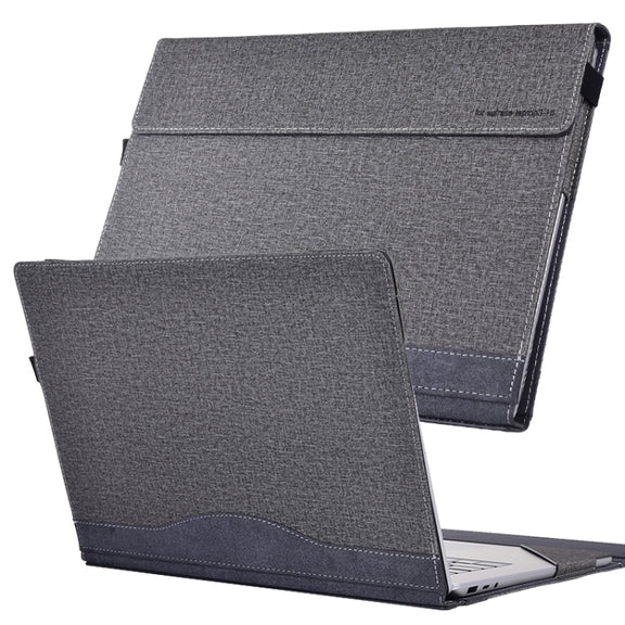 For Lenovo ThinkPad X1 Yoga Gen 5 Cloth Texture Laptop Leather Protective Case(Space Ash)