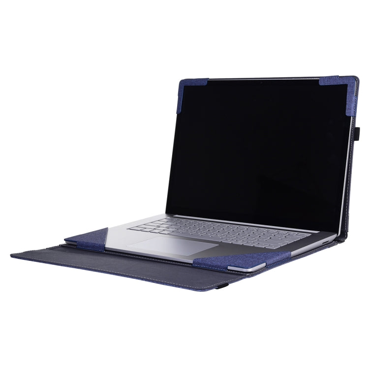 For Lenovo ThinkPad X1 Carbon 14 Gen 5 Cloth Texture Laptop Leather Protective Case(Deep Blue)