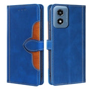 For Motorola Moto G Play 4G 2024 Skin Feel Magnetic Buckle Leather Phone Case(Blue)