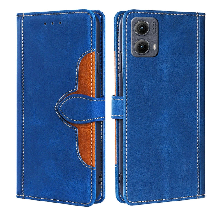For Motorola Edge 5G 2024 Skin Feel Magnetic Buckle Leather Phone Case(Blue)