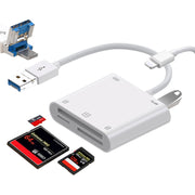 7 in 1 USB 3.0 + 8 Pin Interface Multi-function OTG Card Reader(White)