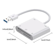7 in 1 USB 3.0 + 8 Pin Interface Multi-function OTG Card Reader(White)