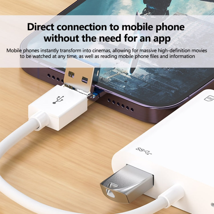 7 in 1 USB 3.0 + 8 Pin Interface Multi-function OTG Card Reader(White)