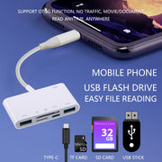 AJ-108PRO 6 in 2 USB-C / Type-C + 8 Pin Interface Multi-function Camera Card Reader(White)
