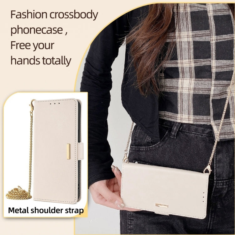 For Huawei Pura 70 5G Crossbody Chain Leather Phone Case(White)