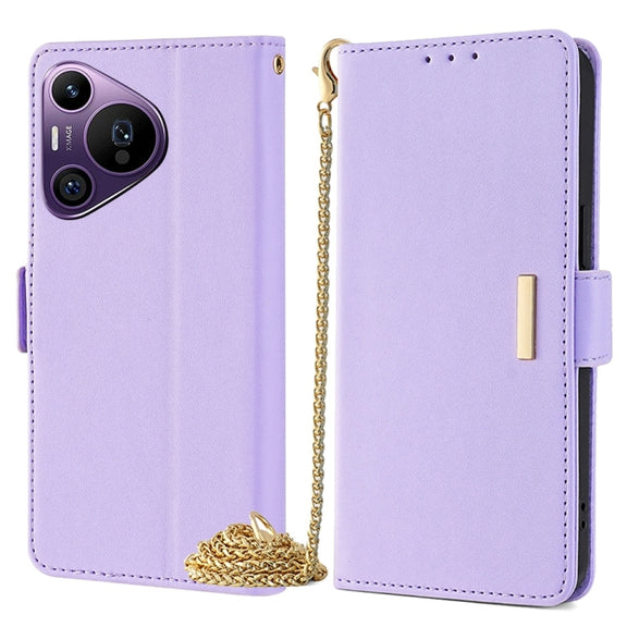 For Huawei Pura 70 Pro / 70 Pro+ 5G Crossbody Chain Leather Phone Case(Purple)