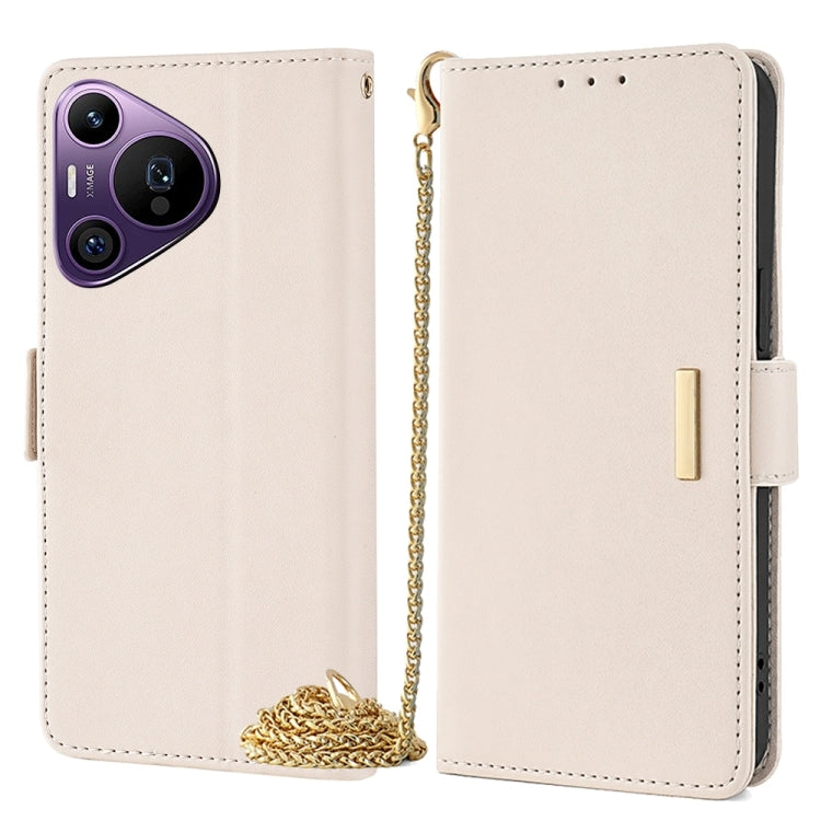 For Huawei Pura 70 Pro / 70 Pro+ 5G Crossbody Chain Leather Phone Case(White)