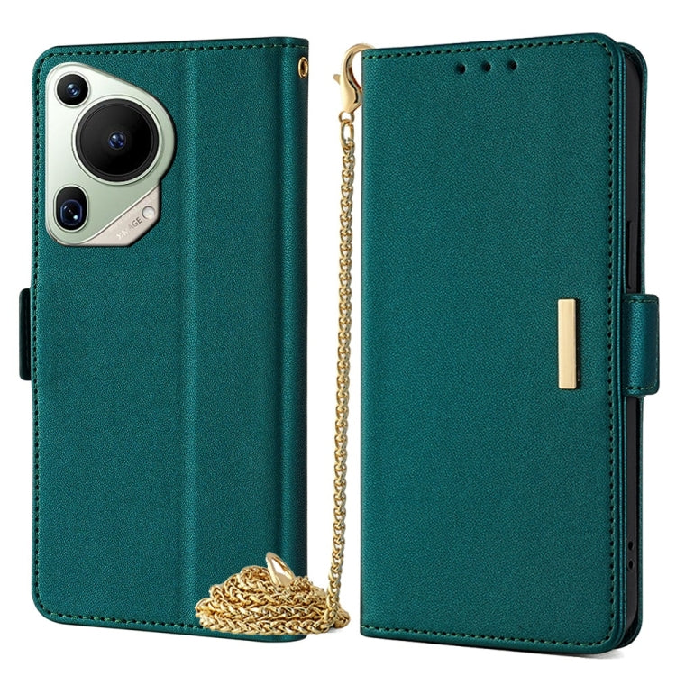For Huawei Pura 70 Ultra 5G Crossbody Chain Leather Phone Case(Green)