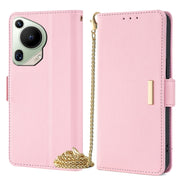 For Huawei Pura 70 Ultra 5G Crossbody Chain Leather Phone Case(Pink)