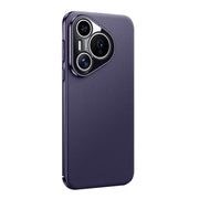 For Huawei Pura 70 Litchi Texture Genuine Leather Phone Case(Dark Purple)