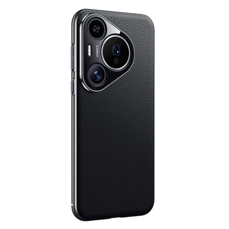 For Huawei Pura 70 Pro / Pro+ Litchi Texture Genuine Leather Phone Case(Black)