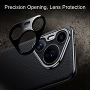 For Huawei Pura 70 Ultra Litchi Texture Genuine Leather Phone Case(Black)