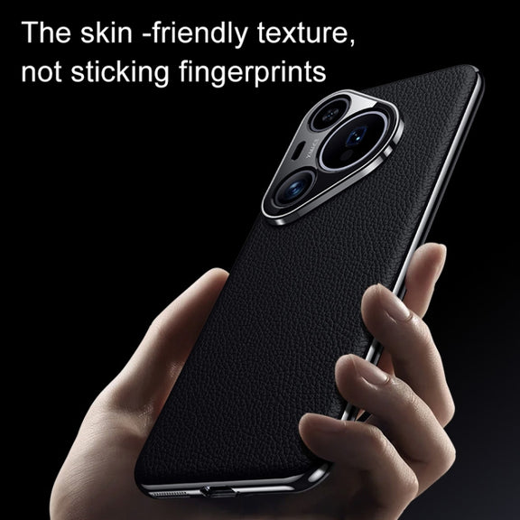 For Huawei Pura 70 Pro / Pro+ Litchi Texture Genuine Leather Phone Case(Black)