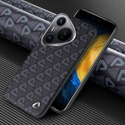 For Huawei Pura 70 Plain Leather Printed Cooling Phone Case(Black)