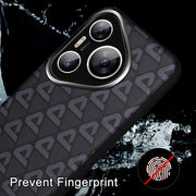 For Huawei Pura 70 Plain Leather Printed Cooling Phone Case(Brown)