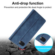 For iPhone 16e LC.IMEEKE Strong Magnetism Microfiber Leather Phone Case(Blue)